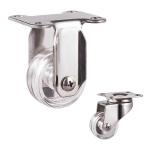 2 Inch Transparent Wheel 110LBS Capacity Rigid Plate Stainless Steel Light Duty