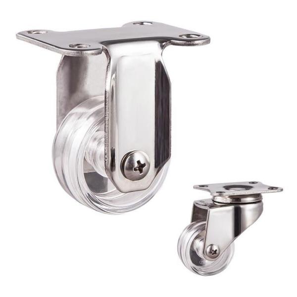 2 Inch Transparent Wheel 110LBS Capacity Rigid Plate Stainless Steel Light Duty