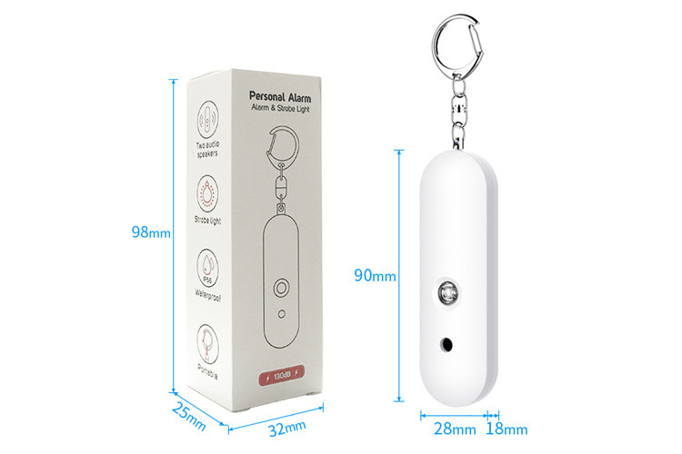 Scream Loud Emergency Alarm Keychain 130dB CR2032 Battery