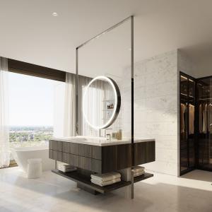 China Timeless Elegance And Durability Modern Marble Stainless Steel Bathroom Cabinet wholesale