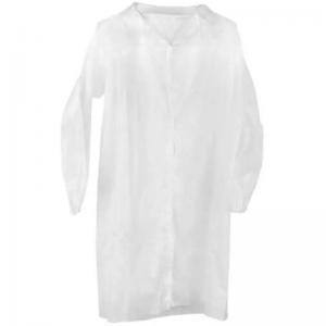 China Snap Button PP Disposable Lab Coat With Cotton Cuff 115x137cm on sale