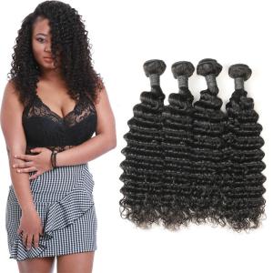 China Authentic Long Deep Wave Hair Bundles , Full Deep Wave Human Hair Weave wholesale