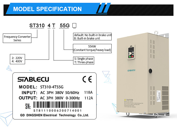 380V 55KW 75 HP Variable Frequency Drive Inverter For Pump Control