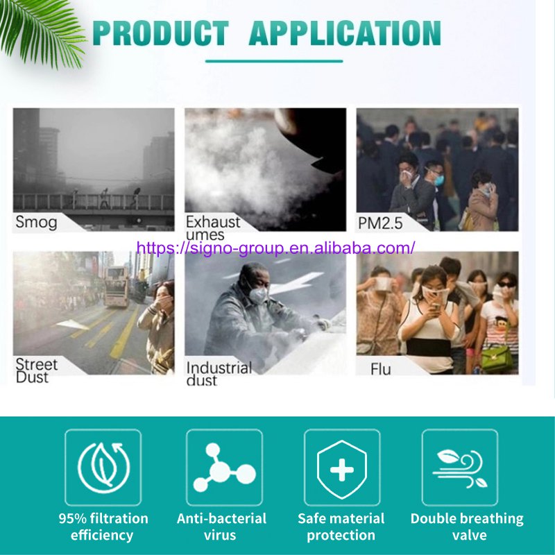 Public Place 3D Disposable Protective Face Mask With Breather Replaceable Filter