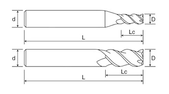 18mm Dia HRC55 3 Flutes Flat Carbide End Mills For Aluminum Uncoated Cut Length 45mm 18*45*18*100 for Customization