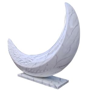 China Landscape Ornament Customized Moon Shape Fiberglass Sculpture wholesale