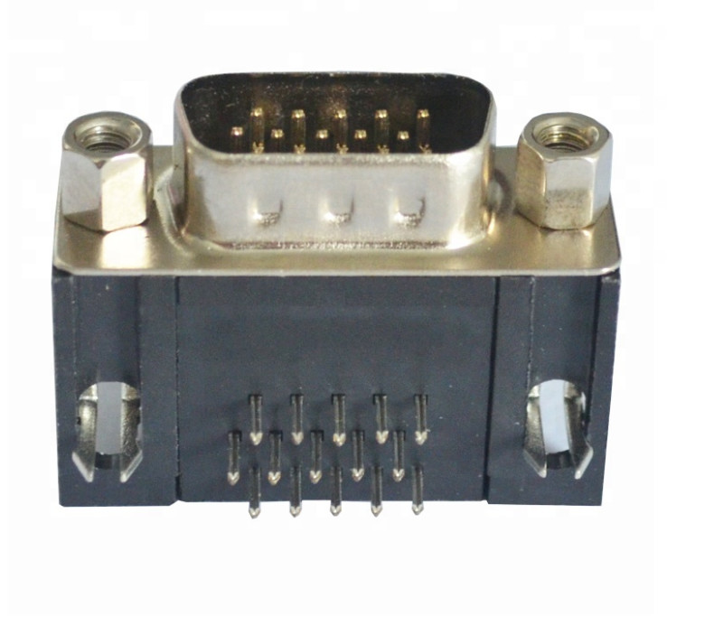 DP Socket 9 Pin D Sub Female Connector , 90 Degree Electrical D Sub 9 Pin Male Connector