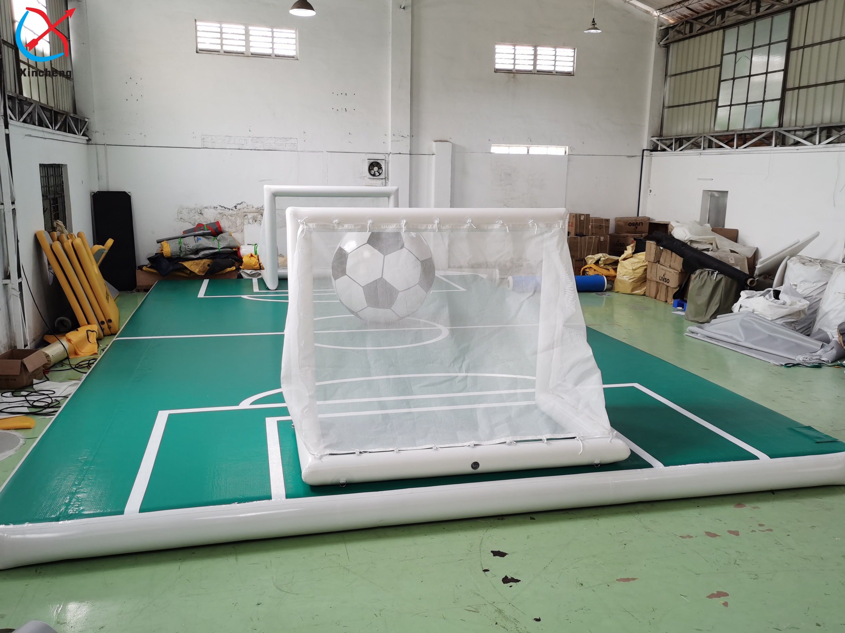 Customized Football Field Interactive Sport Games Inflatable Water Soccer Field