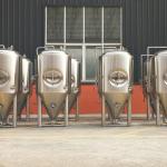 500L Three Vessels Small Brewery Equipment Steam Heating SS304 Materials