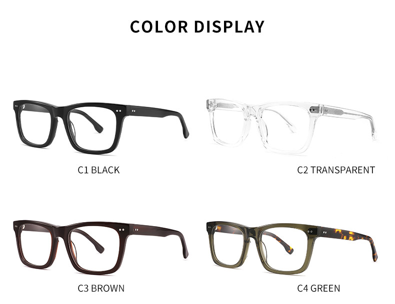 Classic Square Acetate Eyeglass Optical Frame For Men And Women