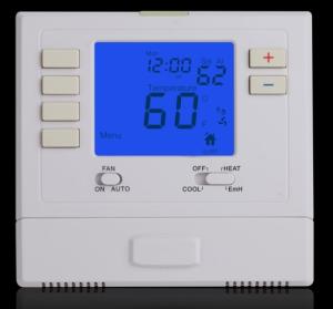 China 24V Electronic Room Thermostat Heat And Cool With Bule Blacklight wholesale