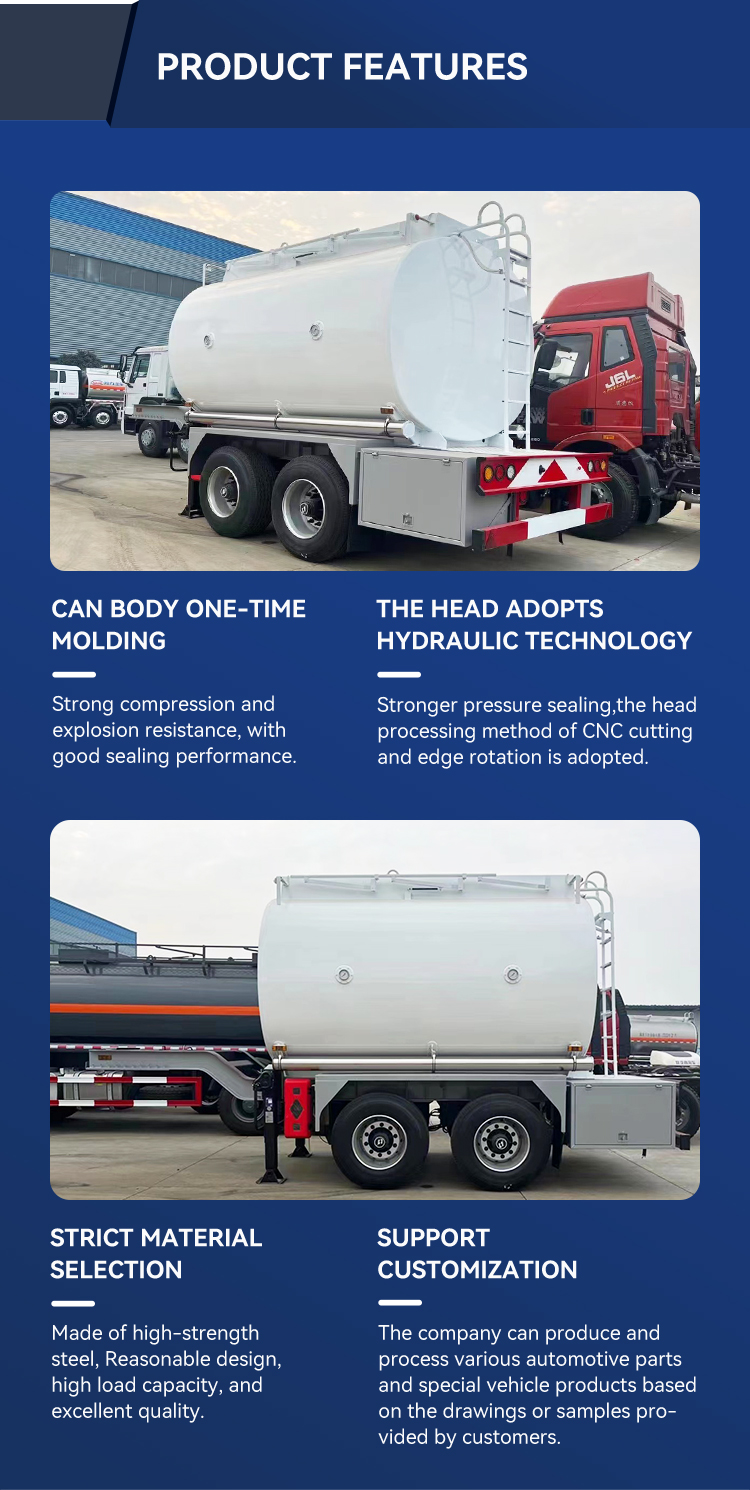 Carbon Steel 245 Chemical Liquid Tank Semi Trailer With 2 Axles 5000L Fuel Tank Trailer