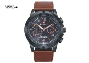 China BARIHO Leather Band Men's Quartz Watch Chronograph Date Wristwatch M582 wholesale