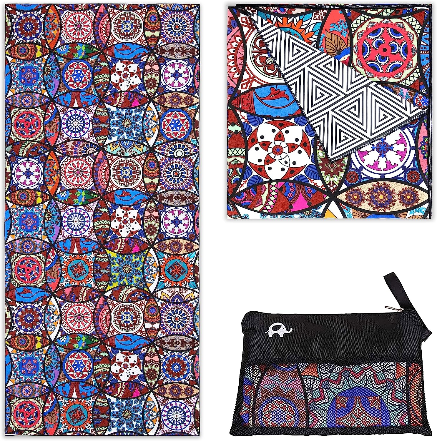 Microfiber Material Printed Beach Towel With Machine Washable Care Instructions