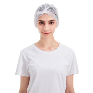 China White Mob Disposable Non Woven Bouffant Cap Dustproof wholesale