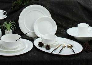 China Wear Resistant Emboss Bone China Dinnerware Set 40 Pieces wholesale