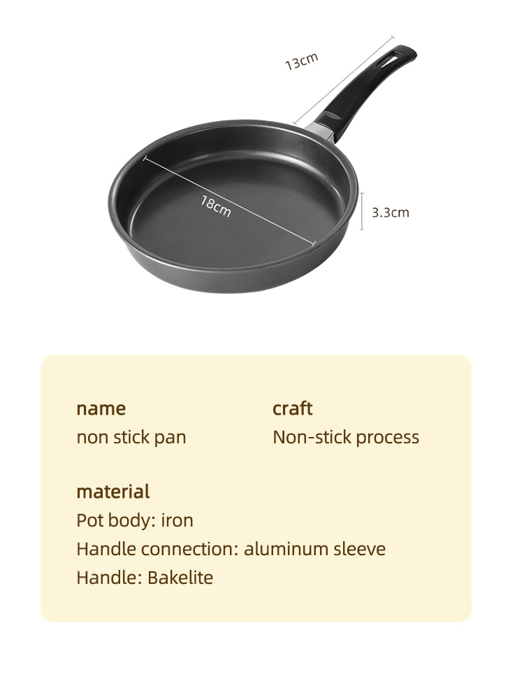 High Quality Gas Stove Iron Flat Bottom Pan Mini Fry Pans Nonstick Frying Pans For Cooking