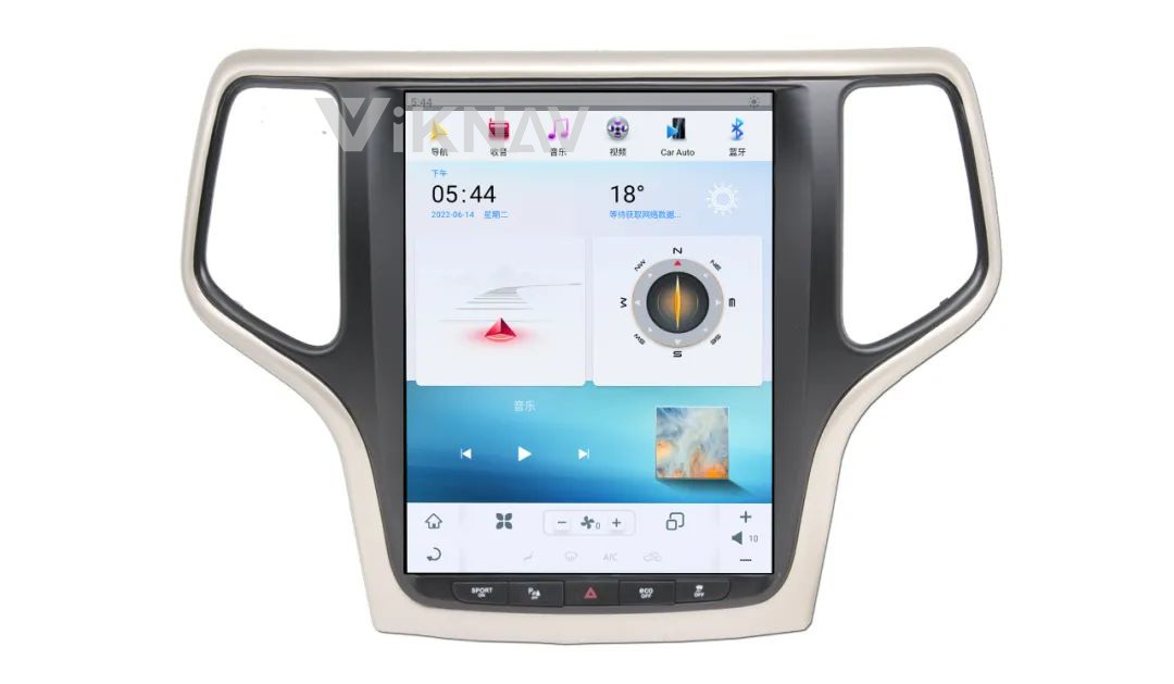 10.4 Inch Android Auto Stereo For 2013-2020 Jeep Grand Cheroke Navigation GPS Multimedia DVD Player Wireless Carplay