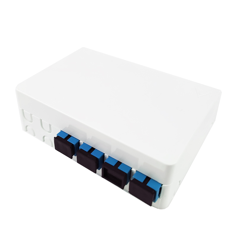 FTTH Network Indoor 4 Cores SC UPC Plastic Fiber Optic Faceplate Socket Panel in Gray