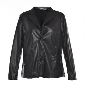 China Slim Fitted Style Ladies PU Jackets; Women Faux Leather Jackets Lapel Collar wholesale