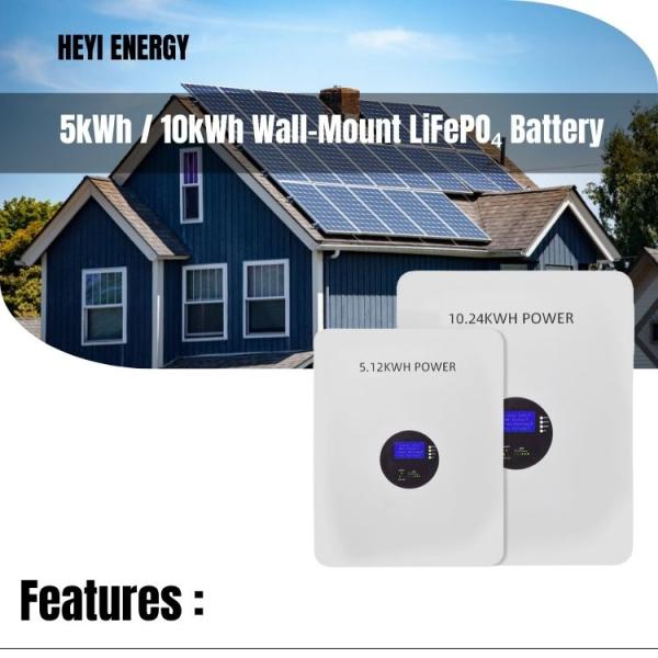 Safe 5KWH Lifepo4 Battery Wall Mounted Energy Storage Battery Space Saving