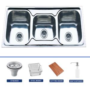 China Durable Stainless Steel Kitchen Sink Double Bowl With Overflow wholesale