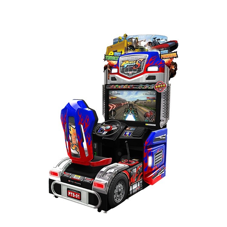 Upright Car Racing Coin Operated Game Machine For Shopping Mall
