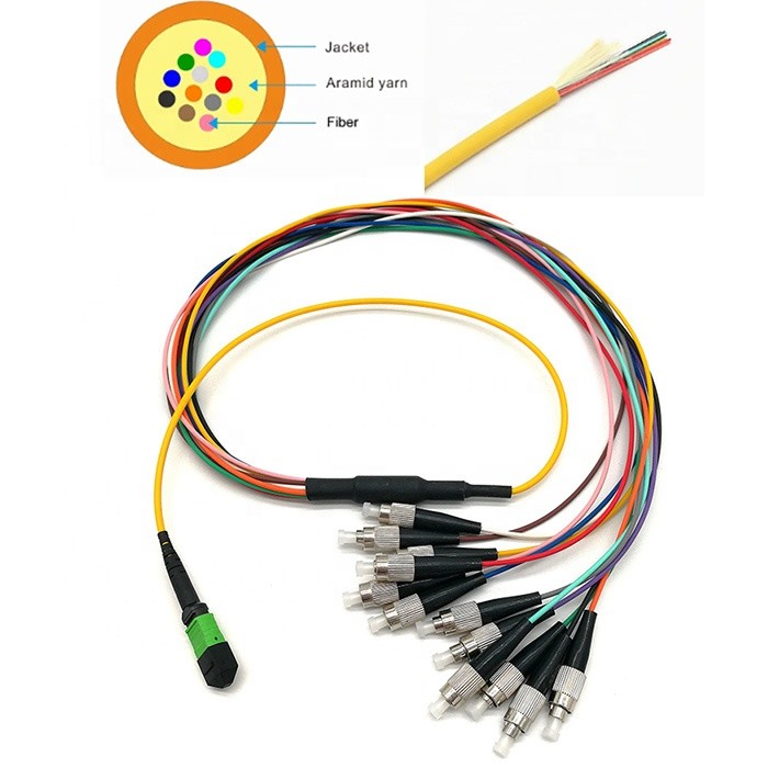 12 Core MTP Breakout 3.0mm Fiber Optic Patch Cord