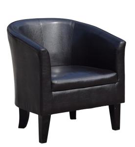China Leather Office Tub Arm Chair Sofa Black Bonded For Living Room CE ROSH BSCI Certification wholesale