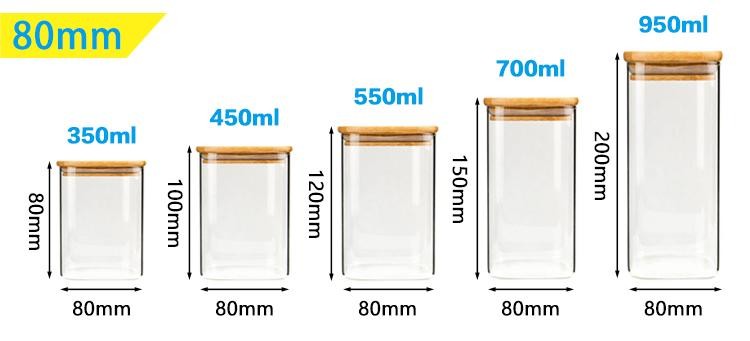 Custom Square 370ml 500ml 730Ml Honey Storage Glass Food Jar Jar For Storage