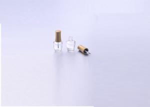China 15ml Clear Empty Nail Polish Bottle With Bamboo Caps You Can Costomize wholesale