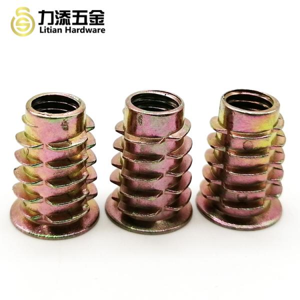 Zinc Alloy Furniture Insert Nut Connector M4x8 Cold Galvanized