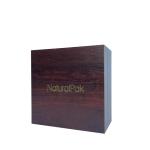 Custom Wine Red Wood Paper Packaging Box Silver Metal Logo Watch Set Box