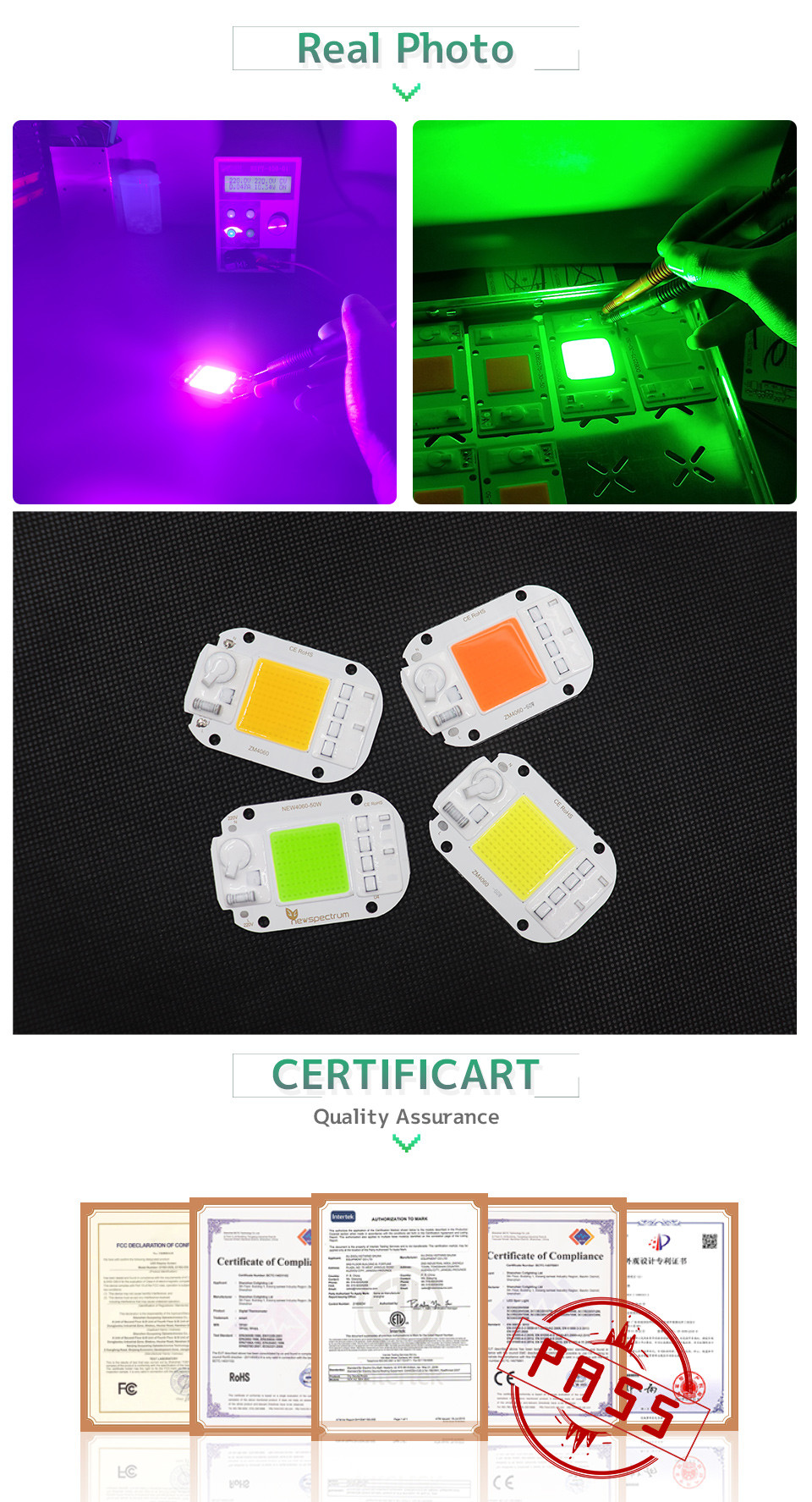 AC COB Flip 50W LED Chip Surge Protect For Landscape Lighting