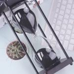 Black 30 Minute Hourglass Sand Timer Custom Logo For Business Gift