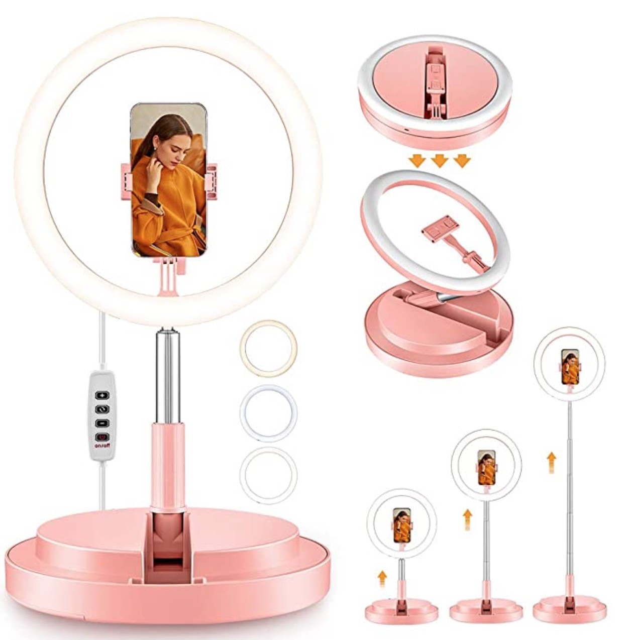 3500K 5W Makeup Selfie Ring Light , Led Ring Light With Stand And Phone Holder