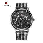 Mesh Strap Mens Watches Quartz Stainless Steel Mineral Crystal Glass With Date