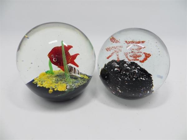 Glass paperweight, glass ball, glass round ball, hand made glass, home