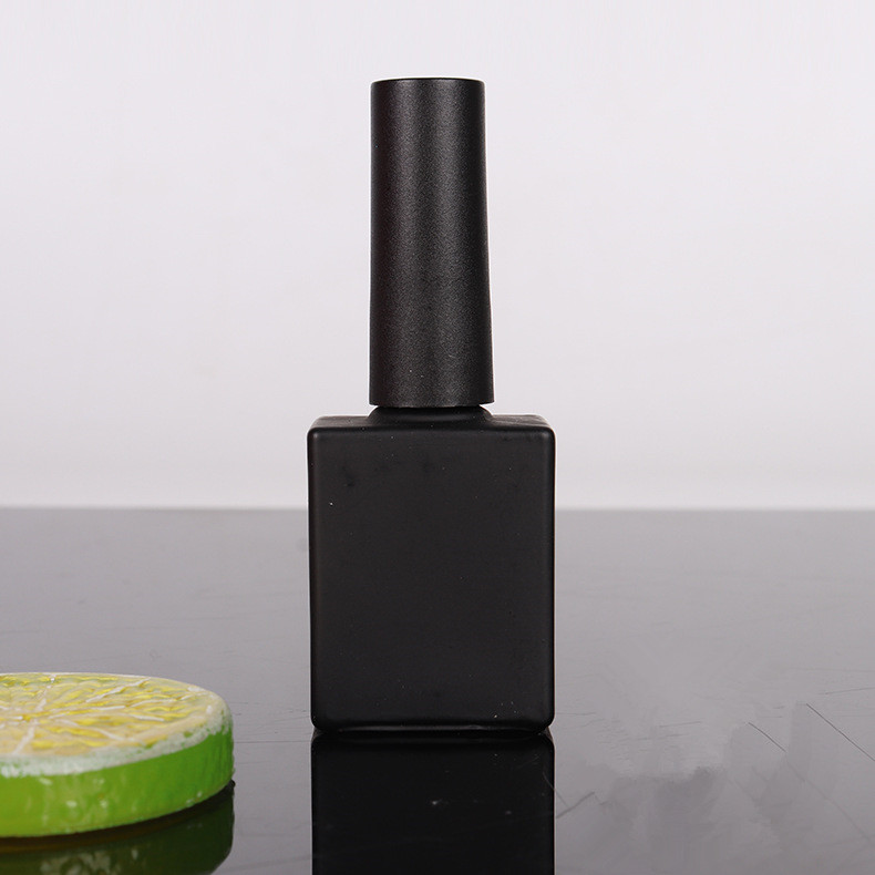 Black Packaging UV Gel Glass Cosmetic Containers Nail Polish Bottle With Brush