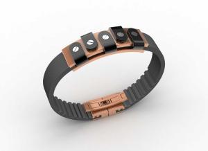 China Top Quality Europe Fashion Stainless Steel Genuine Leather Silicone Bangle Bracelet ADB24 wholesale