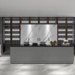 Woodgrain Modern Kitchen Cabinet Unassembled Handleless Furniture