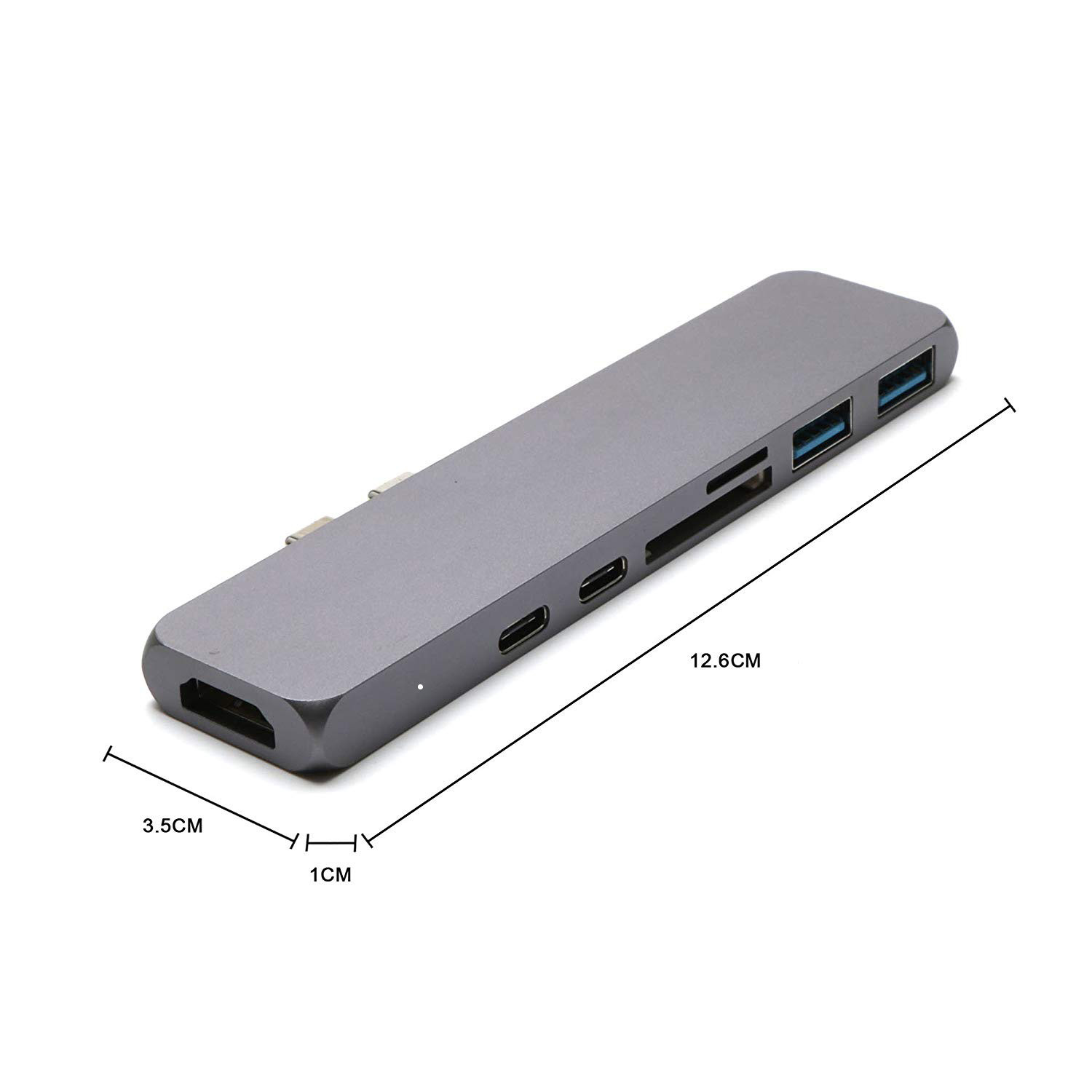 7 in 1 Dual Type-C Docking Station Thunderbolt 3 Hub for 2016/2017/2018 MacBook Pro with 100W Power Delivery USB-C,4K HD