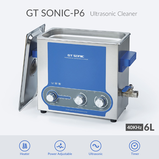 6L Manual Ultrasonic Cleaner 45-150W Adjustable Power For Dental Industry