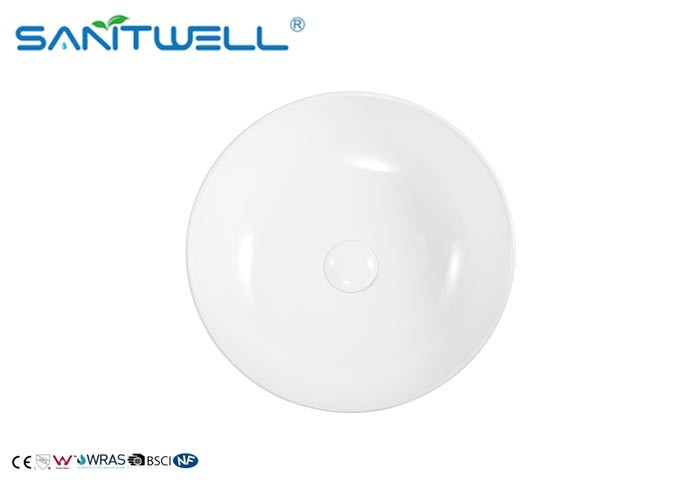 Top Mounter Ceramic Art Basin Self - Cleaning Glaze With Overflow 420 * 420 * 130mm