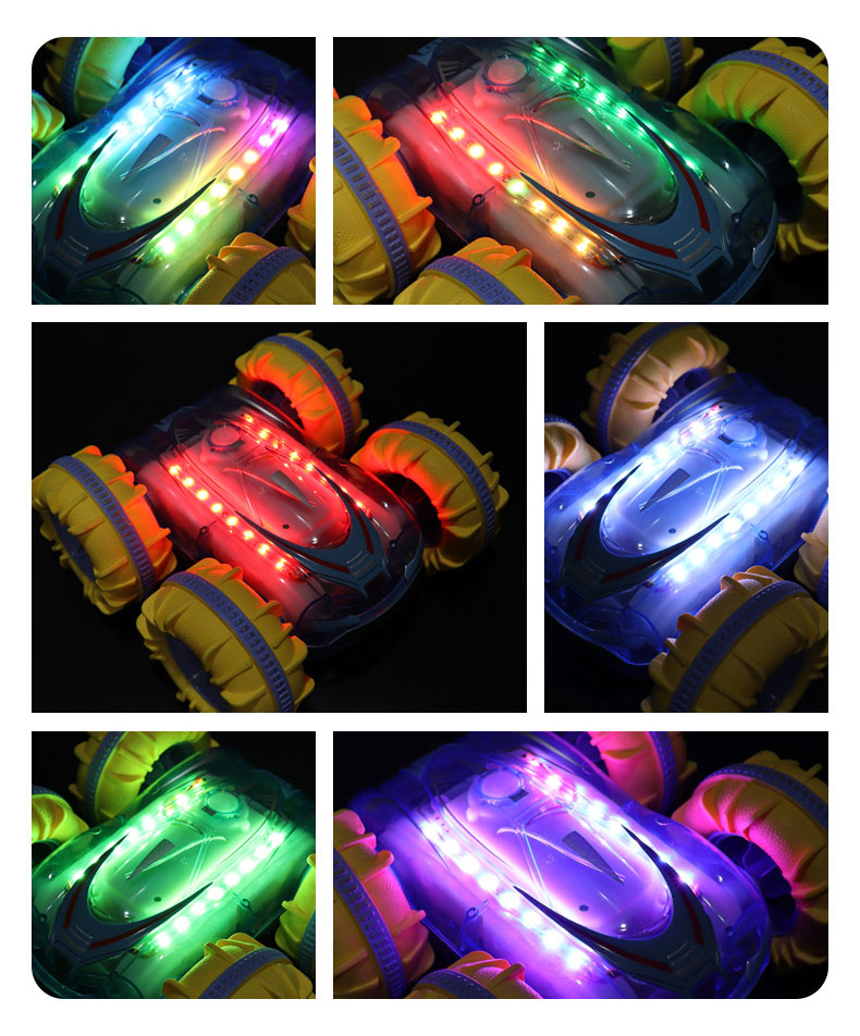 Indoor-Outdoor 2.4G Amphibious Vehicle with Waterproof Design and Double-Sided Stunt