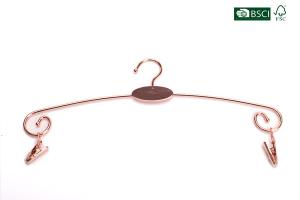 China Betterall Beautiful Light Thin Lingerie Rose Gold Chrome Metal Hanger for Bra wholesale