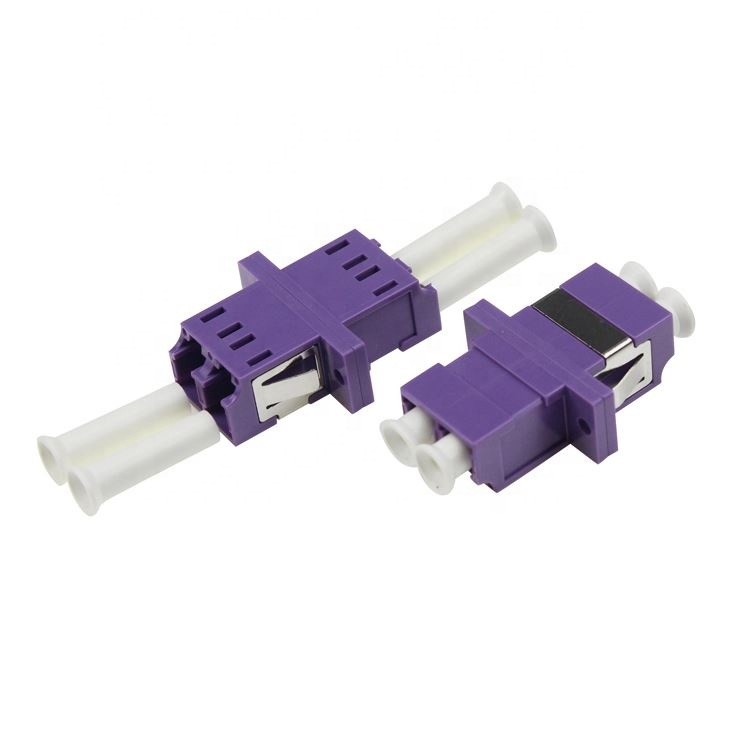 Singlemode Multimode LC LC Duplex Fiber Coupler OM3 OM4 With Flange