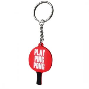 China Custom Rubber PVC Keychain Ping Pong Paddle Table Tennis Shape wholesale