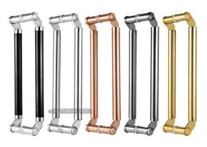 China Mirror Effect Stainless Steel Glass Door Handle 500mm Length wholesale