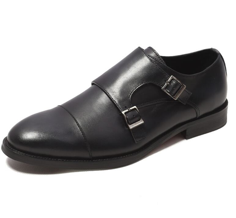 Classical Mens Lace Up Dress Shoes For Wedding , Round Toe Men'S Black Derby Shoes